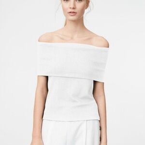 Club Monaco Cream Off-Shoulder Blouse